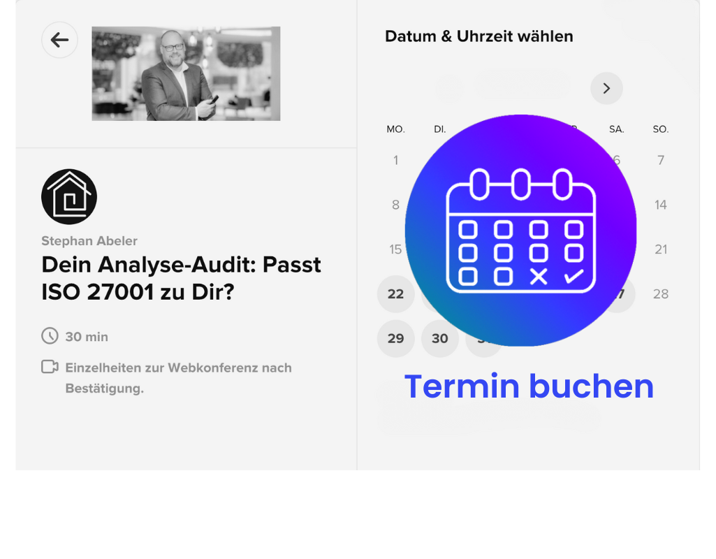 Terminbuchung für Informationssicherheit mit CONIUNDO